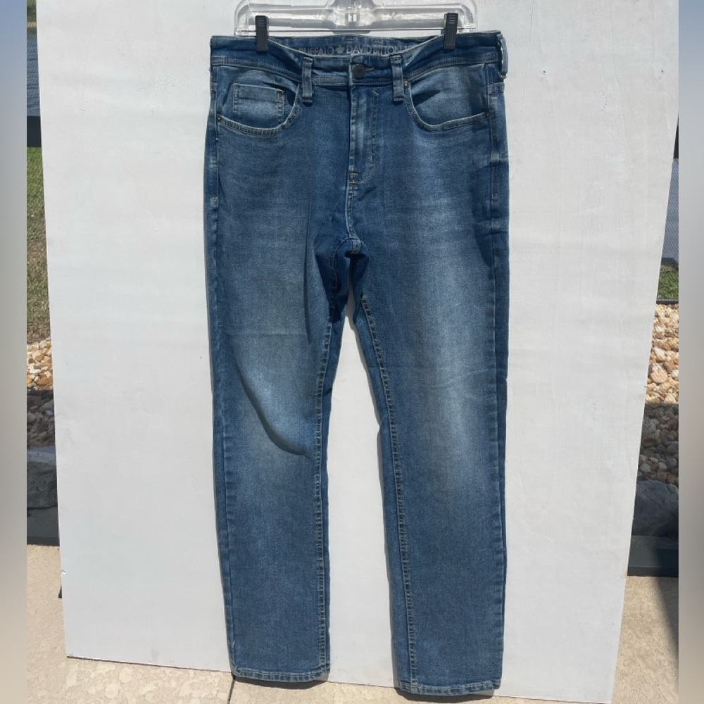 David Bitton 1972 Evan X Slim Straight Stretch Men's Luxury Blue Jeans  34/32